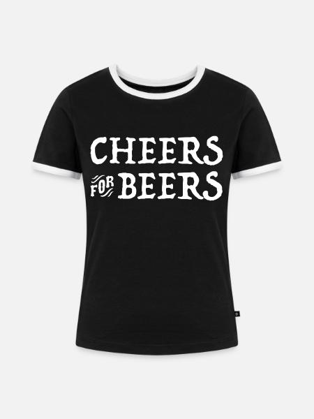 Bier - Frauen Kontrast-T-Shirt - Schwarz/Weiß