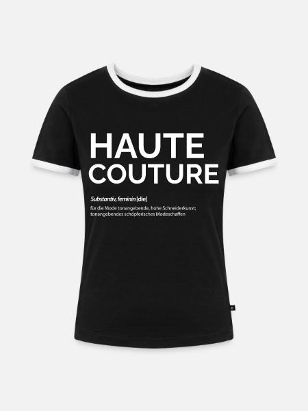 Haute Couture - Frauen Kontrast-T-Shirt - Schwarz/Weiß