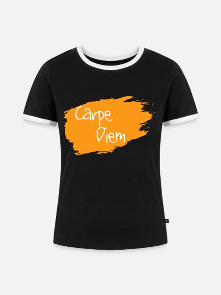 Carpe Diem - Frauen Kontrast-T-Shirt - Schwarz/Weiß
