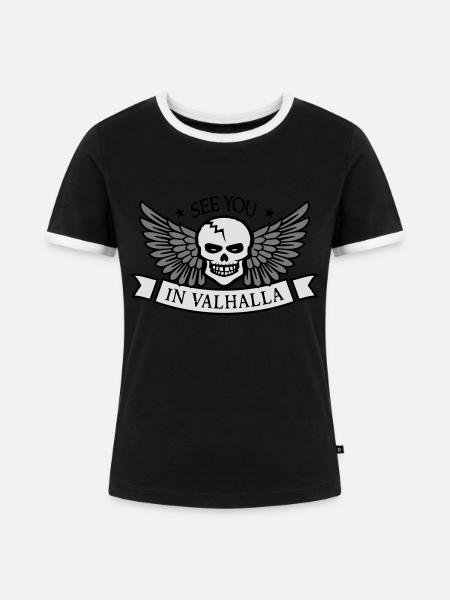 valhalla - Frauen Kontrast-T-Shirt - Schwarz/Weiß