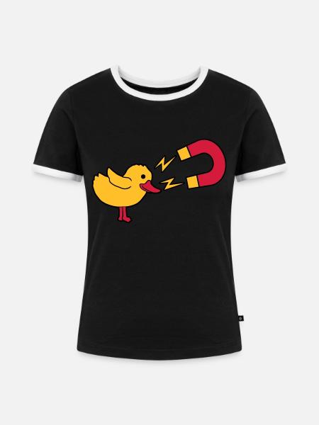 Chick Magnet Frauenheld Logo - Frauen Kontrast-T-Shirt - Schwarz/Weiß