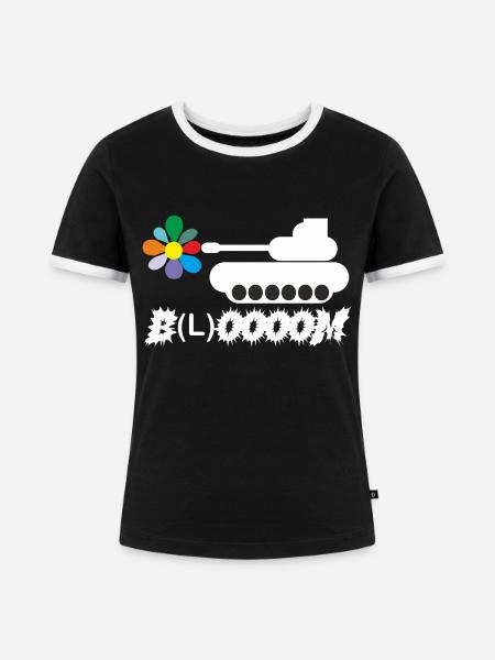 Blüte-Boom - Frauen Kontrast-T-Shirt - Schwarz/Weiß