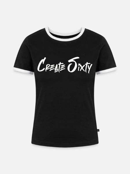 Create Sixty Merch - Frauen Kontrast-T-Shirt - Schwarz/Weiß