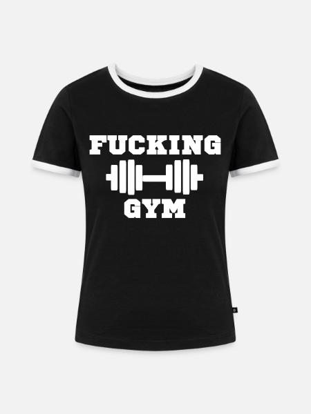 Gym - Frauen Kontrast-T-Shirt - Schwarz/Weiß