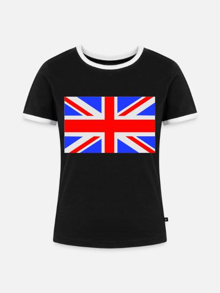UK - Frauen Kontrast-T-Shirt - Schwarz/Weiß
