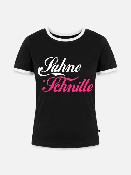 Sahne Schnitte - Frauen Kontrast-T-Shirt - Schwarz/Weiß