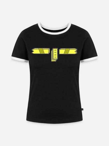 Gelb2 - Frauen Kontrast-T-Shirt - Schwarz/Weiß