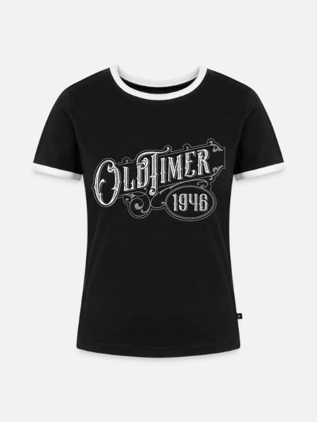 Oldtimer - Frauen Kontrast-T-Shirt - Schwarz/Weiß