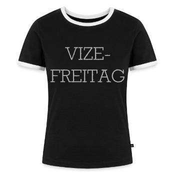 Vize-Freitag - Frauen Kontrast-T-Shirt - Schwarz/Weiß - Vorne - Selfina (174cm)