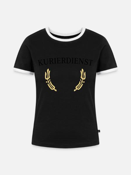 Kurierdienst Lorbeer - Frauen Kontrast-T-Shirt - Schwarz/Weiß