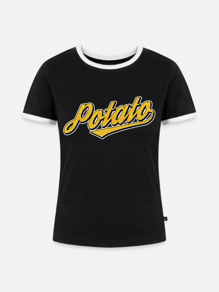 Kartoffel - Frauen Kontrast-T-Shirt - Schwarz/Weiß