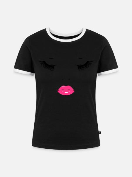 Beauty Face - Frauen Kontrast-T-Shirt - Schwarz/Weiß