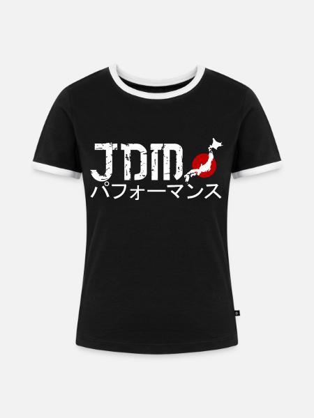 JDM Performance Tuning - Frauen Kontrast-T-Shirt - Schwarz/Weiß