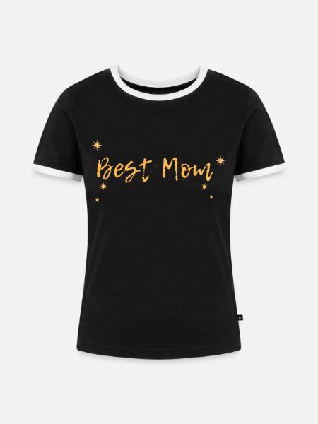 best Mom - Frauen Kontrast-T-Shirt - Schwarz/Weiß