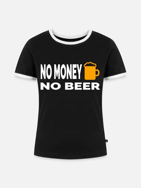 Bier - Frauen Kontrast-T-Shirt - Schwarz/Weiß