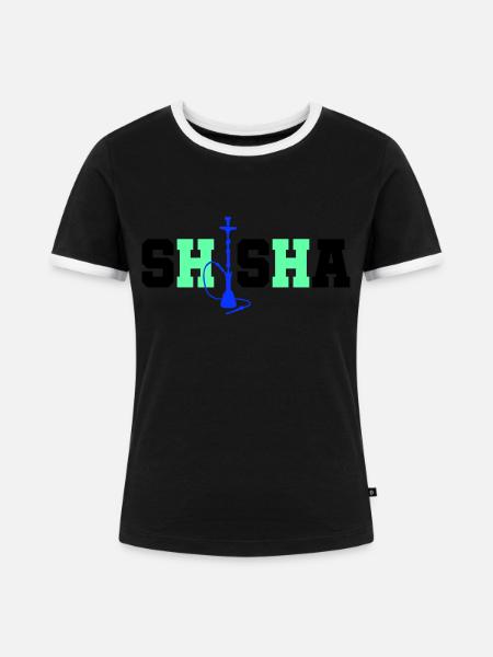 Shisha - Frauen Kontrast-T-Shirt - Schwarz/Weiß