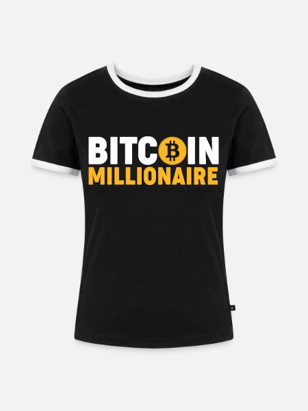 Bitcoin Millionaire - Frauen Kontrast-T-Shirt - Schwarz/Weiß