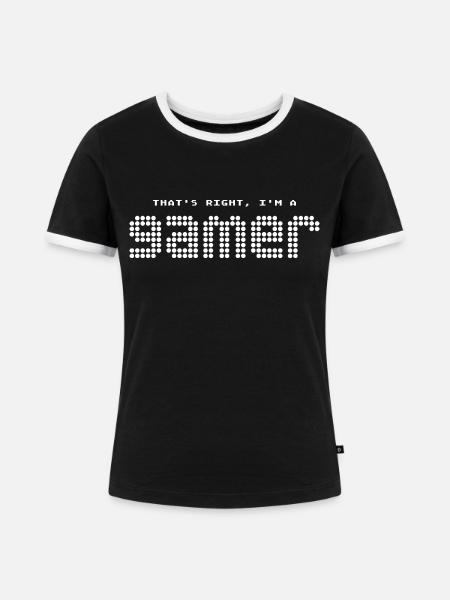 Ich bin ein GAMER - Frauen Kontrast-T-Shirt - Schwarz/Weiß