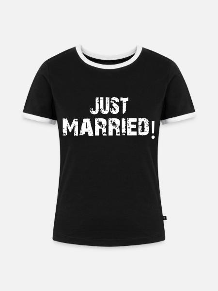 frisch verheiratet - Frauen Kontrast-T-Shirt - Schwarz/Weiß