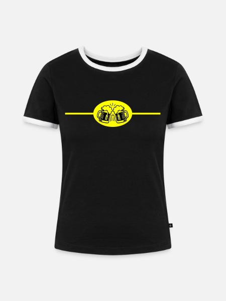 Bier Element - Frauen Kontrast-T-Shirt - Schwarz/Weiß
