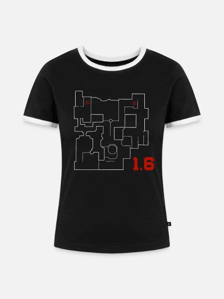 CS - Frauen Kontrast-T-Shirt - Schwarz/Weiß