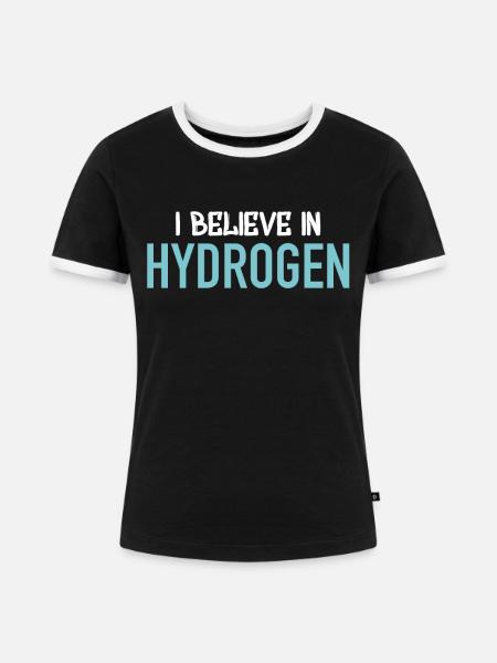 Wasserstoff - H2 - Frauen Kontrast-T-Shirt - Schwarz/Weiß