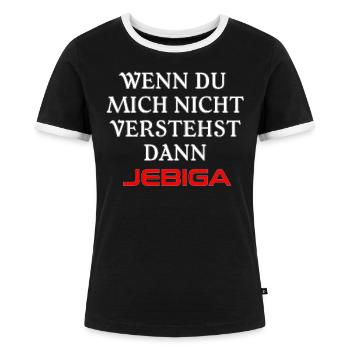 Jebiga Jugo Jugoslawien Brate Balkan Geschenkidee - Frauen Kontrast-T-Shirt - Schwarz/Weiß - Vorne - Selfina (174cm)