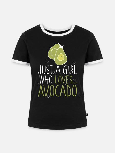 Avocado - Frauen Kontrast-T-Shirt - Schwarz/Weiß