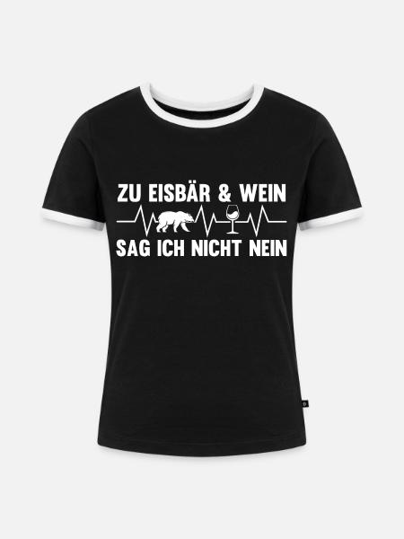 Eisbär Eisbären - Frauen Kontrast-T-Shirt - Schwarz/Weiß