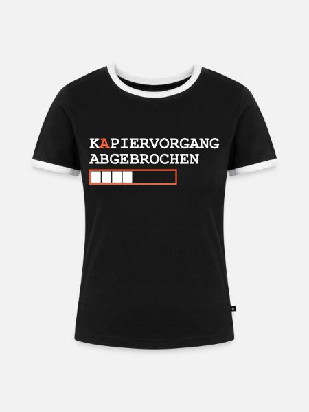 Kapiervorgang abgebrochen - Frauen Kontrast-T-Shirt - Schwarz/Weiß