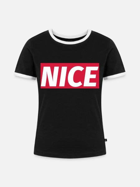 NICE - Frauen Kontrast-T-Shirt - Schwarz/Weiß