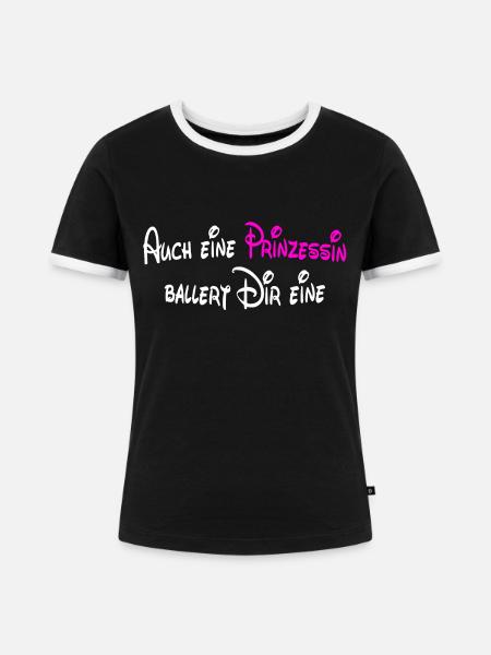 Prinzessin - Frauen Kontrast-T-Shirt - Schwarz/Weiß
