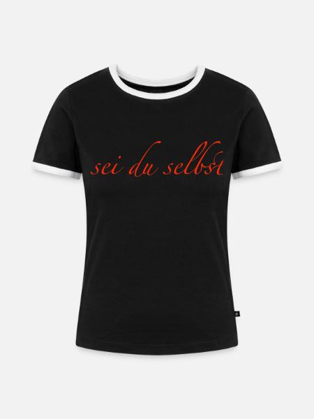 sei du selbst - Frauen Kontrast-T-Shirt - Schwarz/Weiß