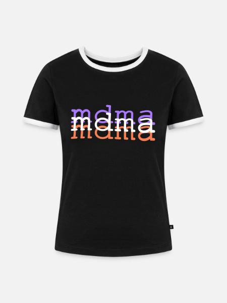 MDMA Druff Optik - Frauen Kontrast-T-Shirt - Schwarz/Weiß