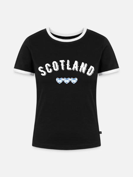 Schottland - Frauen Kontrast-T-Shirt - Schwarz/Weiß