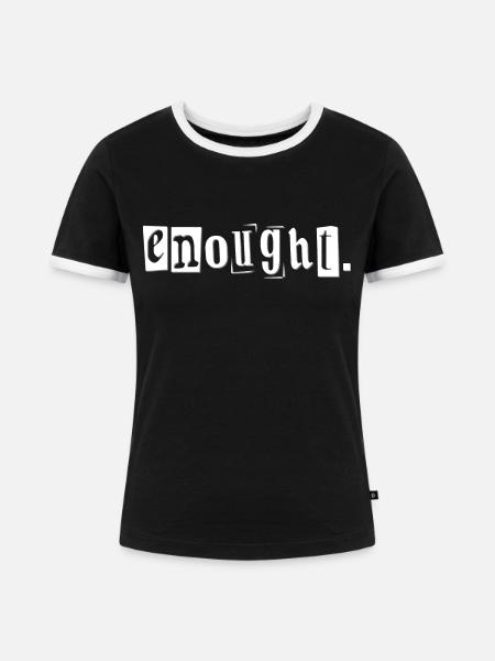 genug - Frauen Kontrast-T-Shirt - Schwarz/Weiß
