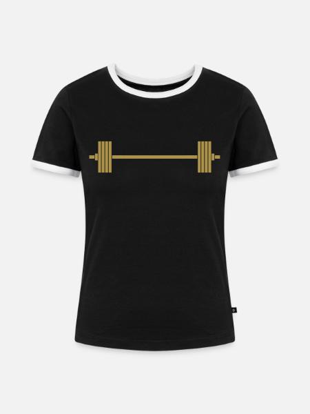 Barbell - Frauen Kontrast-T-Shirt - Schwarz/Weiß