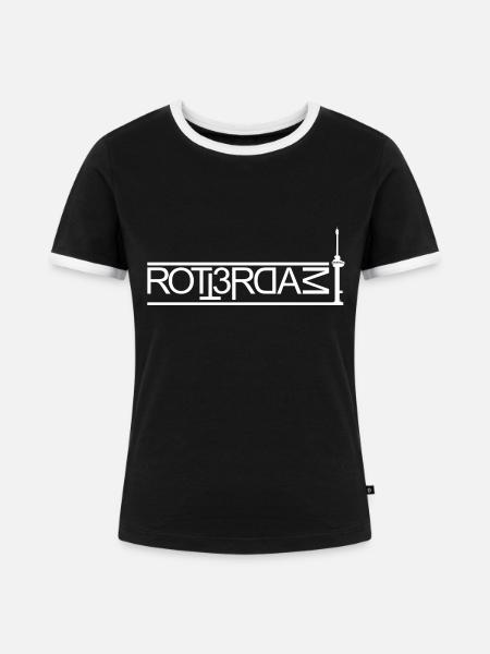 Rotterdam - Frauen Kontrast-T-Shirt - Schwarz/Weiß