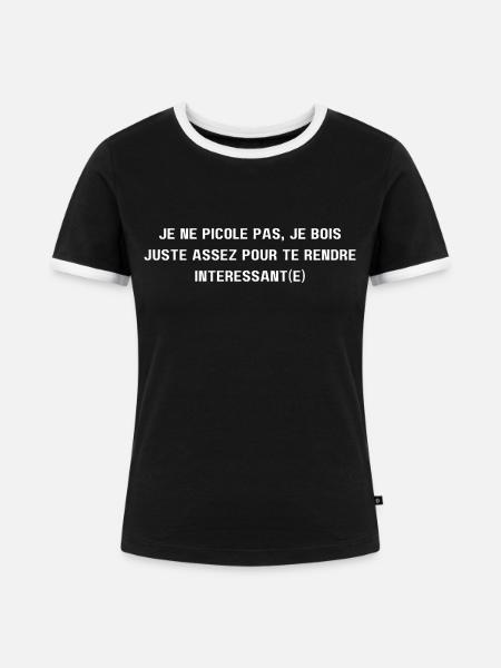 Ich trinke nicht (1c) - Frauen Kontrast-T-Shirt - Schwarz/Weiß