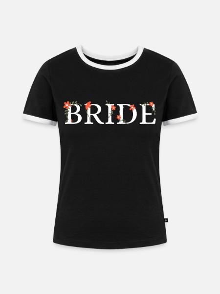 Geblümtes Zaumzeug - Frauen Kontrast-T-Shirt - Schwarz/Weiß