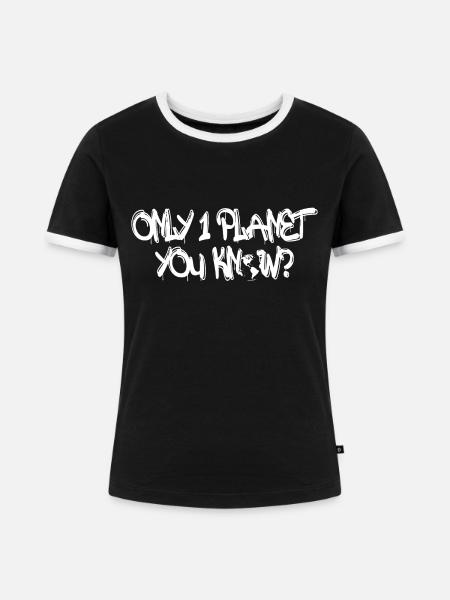 Klimawandel / Klimaschutz - Frauen Kontrast-T-Shirt - Schwarz/Weiß