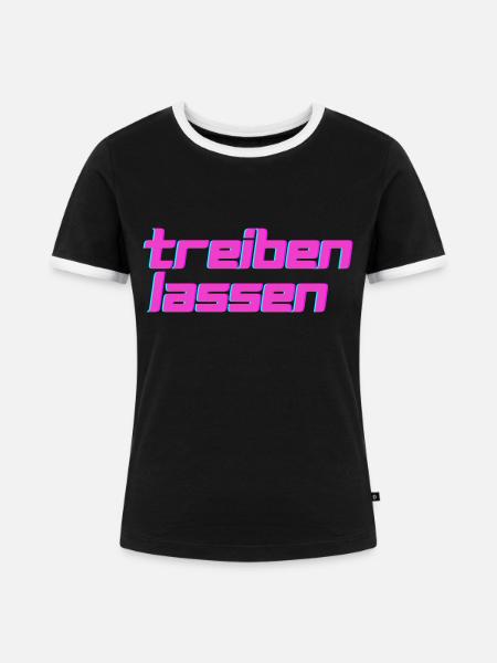 Treiben lassen - Frauen Kontrast-T-Shirt - Schwarz/Weiß