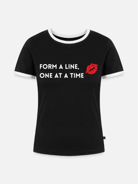 Eine Linie bilden - Frauen Kontrast-T-Shirt - Schwarz/Weiß