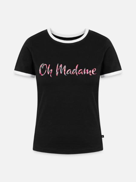 Oh Madame - Frauen Kontrast-T-Shirt - Schwarz/Weiß