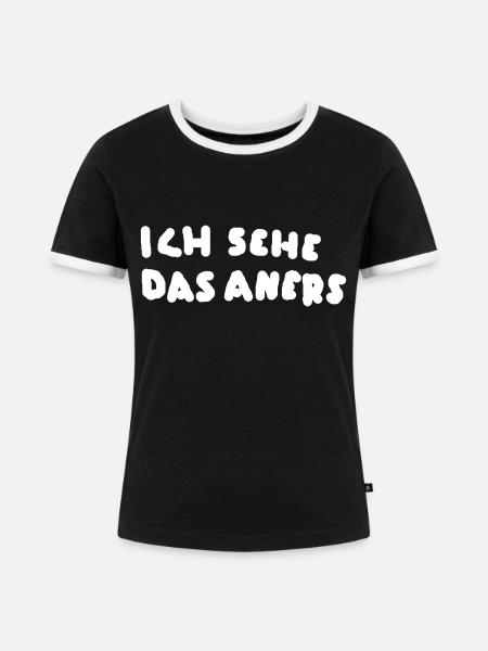 Ich sehe das anders - Frauen Kontrast-T-Shirt - Schwarz/Weiß