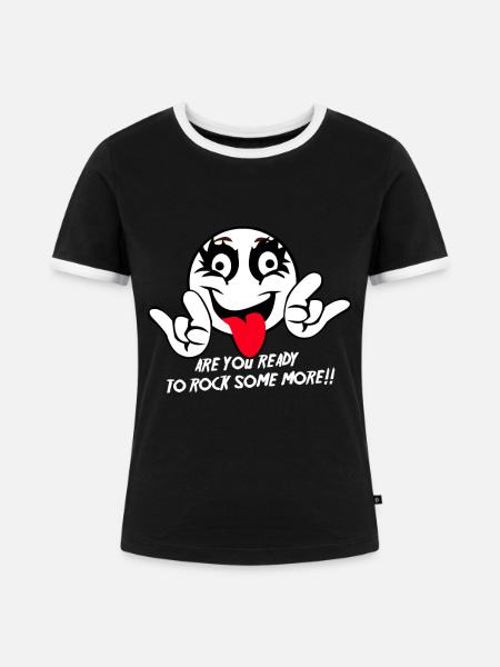 Fetziger Rockgitarre Konzertabend - Frauen Kontrast-T-Shirt - Schwarz/Weiß