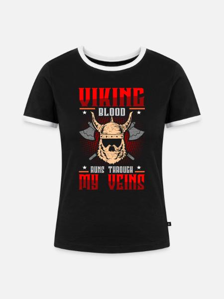 Wikinger Vikings - Frauen Kontrast-T-Shirt - Schwarz/Weiß