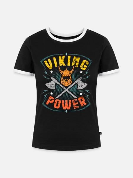 Wikinger Vikings - Frauen Kontrast-T-Shirt - Schwarz/Weiß