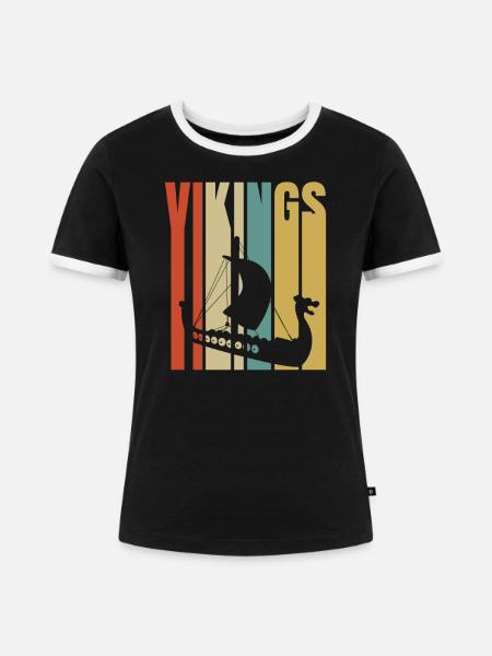 Wikinger Vikings - Frauen Kontrast-T-Shirt - Schwarz/Weiß