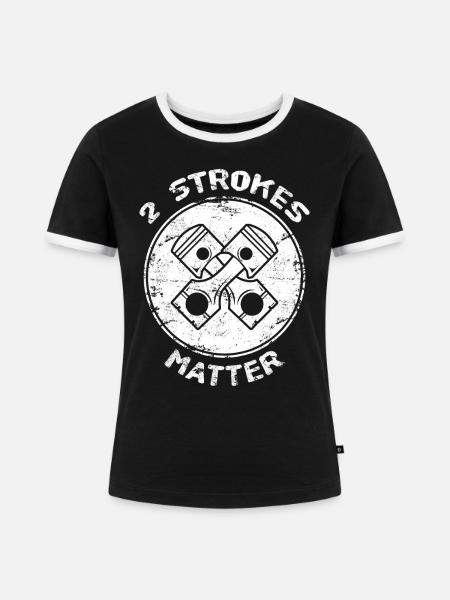 Zweitakt Motorrad Motocross - Frauen Kontrast-T-Shirt - Schwarz/Weiß
